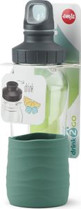 EMSA N3101100 DRINK2GO GLAS Trinkflasche 0,5 L Petrol - 100 % dicht auch bei kohlensäurehaltigen Getränken