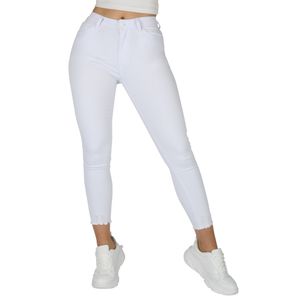 Giralin Damen Jeans Skinny Fit High Waist Hose Destroyed Look 837496 Weiß 34 / XS
