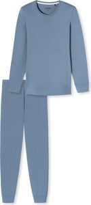 Schiesser Damen Schlafanzug lang blaugrau 40
