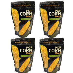 Popcorn Mais aus Amerika 4 x 200g in Aromaschutzverpackung GMO Frei 800 Gramm für Popcornmaschine, Airpopper, Kochtopf oder Mikrowelle