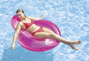 Intex 58889EU - Schwimmsessel Pillow Back Lounge - Schwimmsitz Luftmatratze Pool - Pink