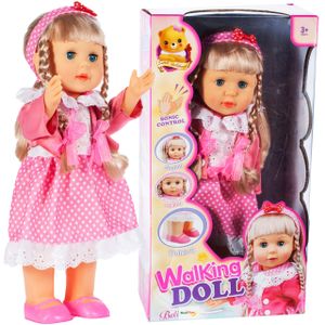Funkční panenka MalPlay Belinda 40 cm | zpívající chodící realistická holčička | stojící panenka s dlouhými vlasy pro úpravu | velká stojící panenka | | panenka se sadou doplňků od 3 let věku dítěte