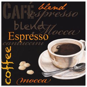 ARTland Wandbild Alu für Innen & Outdoor Espresso - Kaffee Größe: 30x30 cm