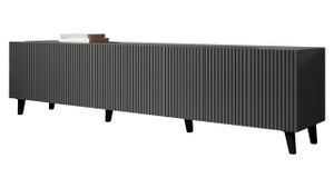 MIRJAN24 TV-Lowboard Vamos Grey 200, TV-Schrank mit 4 Türen, TV-Tisch, Fronten gefräst, L: 201 cm (Farbe: Anthrazit)