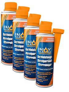 INOX Hochleistungs-Dieselpartikelfilter-Reiniger Additiv für alle Dieselmotoren, 4x250 ml