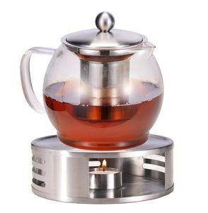Teekanne mit Stövchen Glas Set Tee Glaskanne Teebereiter ca.1,2 Liter