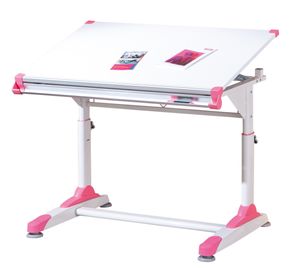 Schüler-Schreibtisch 2COLORIDO weiß / pink-grün