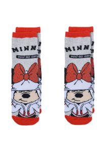 Minnie Mouse Kinder Mädchen Socken 2 Paar Gumminoppen Stopper-Socken Strümpfe Paket, Größe:27/30