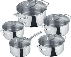 Kochtopfset 5-teilig  cm, Edelstahl, poliert - New Roma