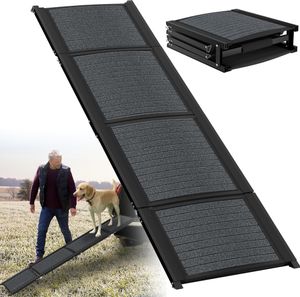 XMTECH rampa dla psa składane schody dla psa samochód 157cm rampa dla psa, rampa do bagażnika rampy dla psów do samochodów osobowych, ciężarowych i SUV, do 110 kg, lekka stabilna