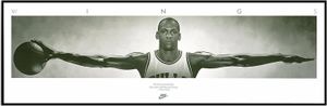 Michael Jordan Wings  gerahmt Rahmenfarbe Schwarz matt
