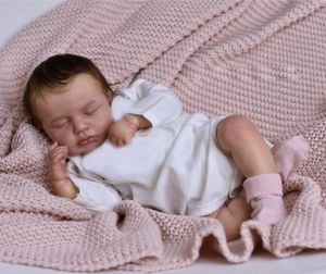 48 cm reborn panenka Loulou s 3D kůží, vícevrstvá malba s viditelnými žilkami, silikonové miminko ivita