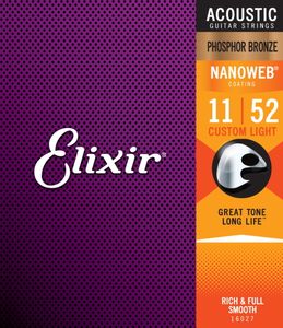 Elixir 16027 Nanoweb 11-52 Struny pre akustickú gitaru