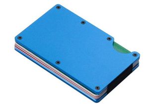 ASKSA Kreditkartenetui mit Geldklammer RFID Aluminium Platz für 15 Karten, Farben:Blau
