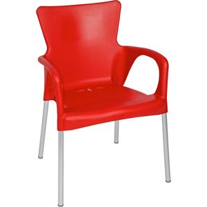 Stuhl Stapelstuhl Gartenstuhl 4er Set rot Kunststoff stapelbar 85 cm