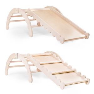 Kletter Dreieck Wippe Holz mit Rutsche für Kinder | Natürliche Materialien |  Indoor und Outdoor | CE | 100% ECO