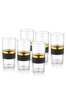 Hermia Concept, Fulbright- TMA4792, Schwarz,Gold, Wasser- und Saftgläser/ Cocktailgläser, 100% Glas