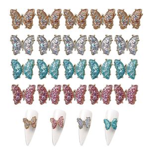 CANDeal 20 Stück Schmetterling Nagel Charms Strass Metall Charms für Nägel Legierung AB Kristalle Edelsteine Diamanten für Nägel Flatback Nail Art Strasssteine für Frauen Mädchen Nägel DIY