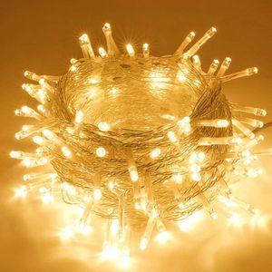 Lichterkette 10m 100 LED 8 Lichtmodi Wasserdicht Innen Außen Weihnachten Hochzeit Party Garten Deko, Warmweiß