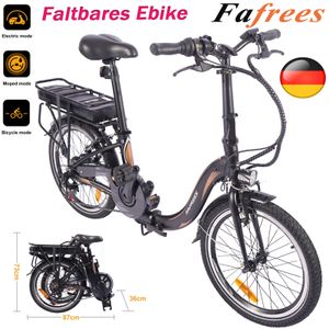 Fafrees 20F054 Faltbares 20 Zoll E-bike 250W Citybike 36V 10AH Elektrofahrrad Mountainbike Faltbar E-Bike 25 km / h Trekkingrad bis 120 kg - Orange
