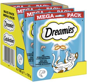 DREAMIES Portionsbeutel Mega Pack mit Lachs 4 x 180g