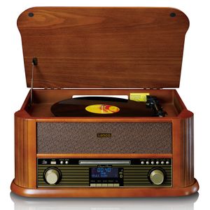 Classic Phono TCD-2570WD - Plattenspieler mit DAB+/UKW Radio aus Holz