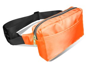 Bauchtasche Gürteltasche Hüfttasche Hip bag 3 Fächer Verstellbarer Gurt, neon Orange