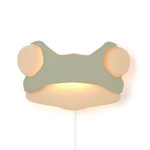 Kikker Wandlampe für Kinderzimmer, Moderne Holz-Wandleuchte, Tiermotiv Leuchte, 46 x 27 cm, E14 Fassung, 2m Kabel, Skandinavisches Design