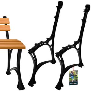 KOTARBAU® Sada 2 nohou lavičky černé 740x510 mm hliníkový rám lavičky kovová zahradní lavička kovové podnože lavičky nohy lavičky podnože pro lavičku lavička park lavička