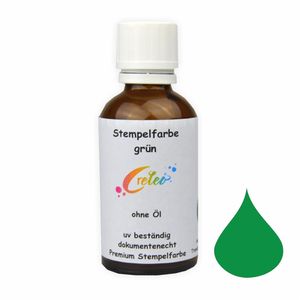 Creleo - Stempelfarbe grün 50 ml ohne Öl Premium Stempelfarbe PREISHIT