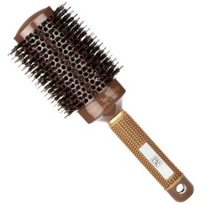 H&S Rundbürste zum Föhnen - 53mm Groß - Keramik Haarbürste mit Wildschweinborsten mit Ionen & Nano Technologie - Antistatische XL Damen Rund Bürste für Voluminöses Haar