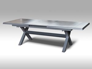 LTC - Rozkládací hliníkový zahradní stůl Gerardo keramika 205/265cm x 103cm, šedý, pro 8-10 osob