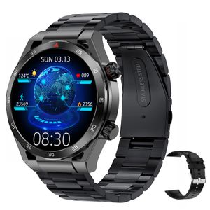 T80 Smartwatch, 1,39 Zoll IPS-Touchscreen, Sportarmband, Fitness-Tracker, mit Herzfrequenz, Gesundheit, Sport usw., Stahlband, schwarz