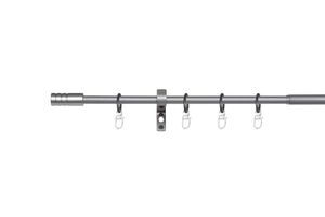 Komplettgarnitur Rille Gardinenstange Stilgarnitur ausziehbar Größe: 120-210 cm, Farbvariante: Silber