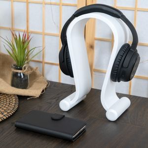 kalibri Kopfhörerhalter Kopfhörerständer Universal aus Holz - Kopfhörer Halter Headset Halterung - On Ear Headphone Stand - Eichenholz in Weiß