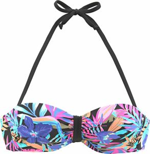 Bench Bandeau-Bikini-Top schwarz-bedruckt Größe 38 A