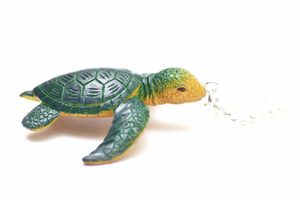 Schildkröte Kette Halskette Miniblings 80cm Meeresschildkröte Turtle Gummi grün