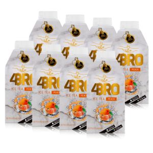 4BRO Ice Tea Eistee Peach Pfirsich 500ml - Erfrischungsgetränk (8er Pack)