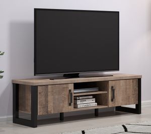 TV-Lowboard Emile | Eiche Tabak / Schwarz