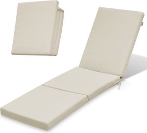 Auflage für Gartenliege Sonnenliege 198x58x4 cm Faltbar | Polsterauflage für Rollliege Wetterfest & Waschbar Bezug abnehmbar | Model BEIGE [145]