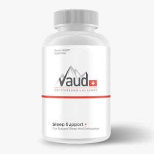 Vaud Sleep Support - Natürliches Schlafmittel - Ashwagandha KSM66, Valerian, L Theanine, Kamille, Gaba und 5HTP - 60 Kapseln