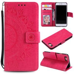 Apple iPhone SE [2020] Handy Hülle Flip Case Schutzhülle Cover Mandala Pink