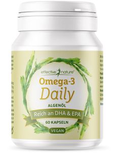 Omega-3 Daily - Veganes Omega-3 aus Algenöl - 60 Kapseln für 1 Monat