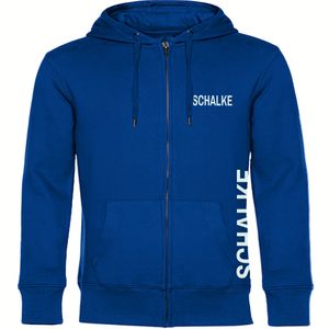 multifanshop® Kapuzen Sweatshirt Jacke - Schalke - Brust & Seite, blau, Größe XXL