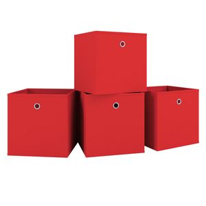 VCM sada 4 skladacích boxov skladacích boxov látkových boxov skladacích boxov policových boxov Boxas červená