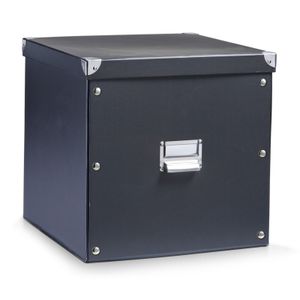 Zeller Aufbewahrungsbox, Pappe, schwarz 33,5x33x32