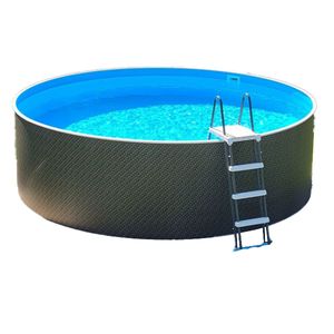 AZURO VARIO RATTAN V2A Stahlwandpool, Ø 360 x 120 cm, Pool, Innenfolie, ohne Filteranlage