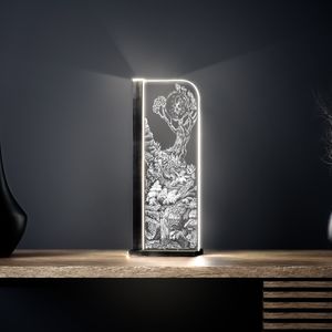 Luverre LED Tischleuchte Woodland by Sophie Jonas Hill Rechteck Anthrazit