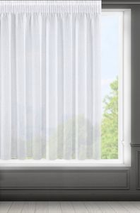 Dekorační krátká záclona režného vzhledu s řasící páskou ELIDIA bílá 350x150 cm MyBestHome