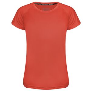 BLEUALPS Sportshirt Damen, Laufshirt Kurzarm Mesh Funktionsshirt Atmungsaktiv Kurzarmshirt Sports Shirt Trainingsshirt für Damen, Größe:42, Farbe:Lachs